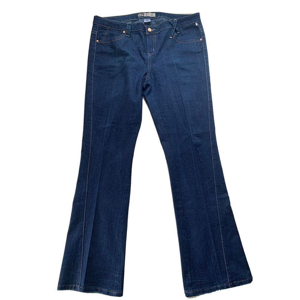 Mecca Femme Jeans Womens Gold Embroidery Dark Bootcut Stretch 16